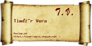 Timár Vera névjegykártya